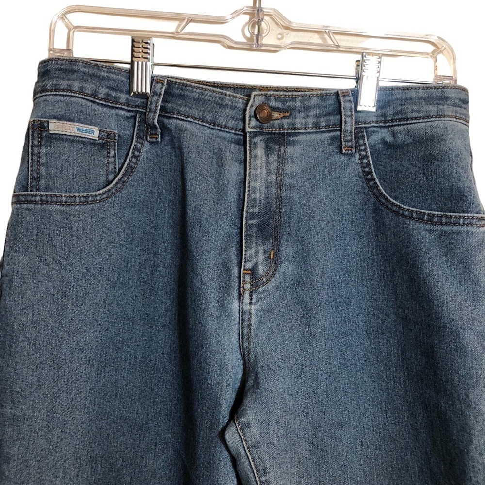 Women’s Cropped Denim Capris Size 31 Embellished Stars Flower Moon - Picture 6 of 12